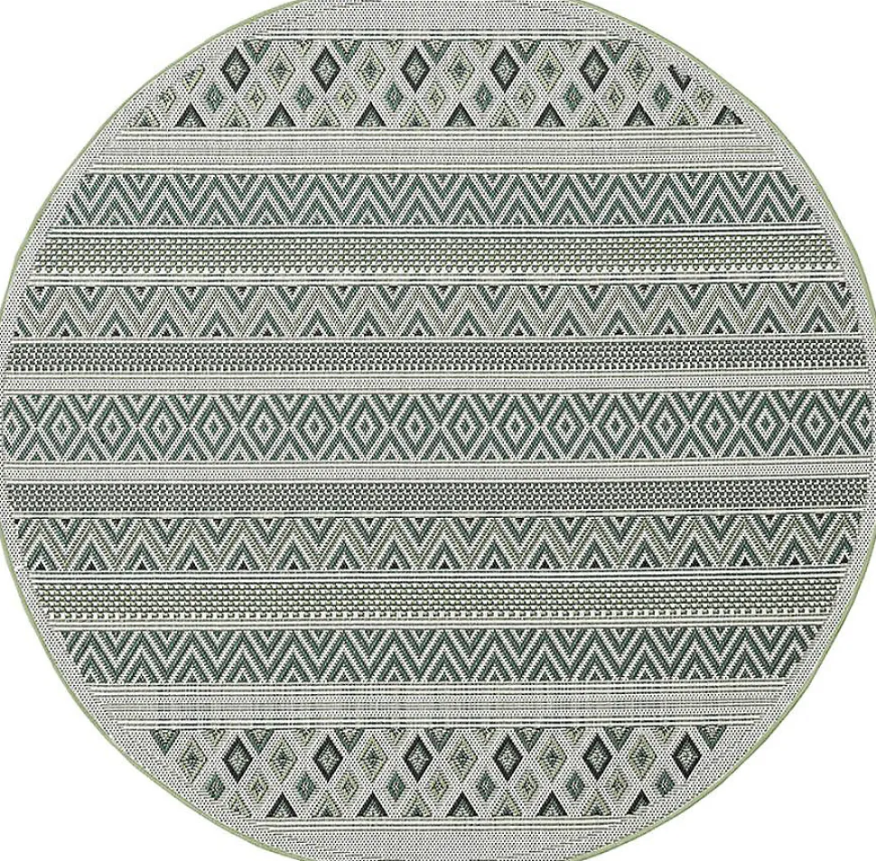 Tapis Machka extérieur diamant, Vert, 160 cm Rond