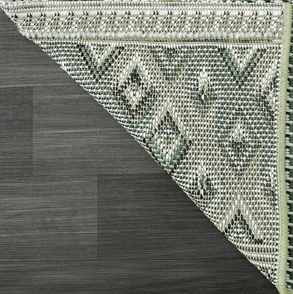 Tapis Machka extérieur diamant, Vert, 160 cm Rond