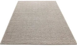 Tapis Maldives extérieur design diamant boho, Marron, 120 x 170 cm
