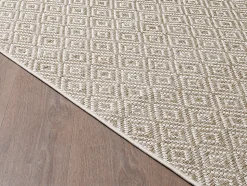 Tapis Maldives extérieur design diamant boho, Marron, 120 x 170 cm