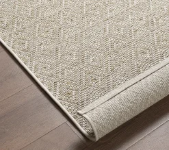 Tapis Maldives extérieur design diamant boho, Marron, 80 x 250 cm