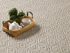 Tapis Maldives extérieur design diamant boho, Marron, 160 x 230 cm