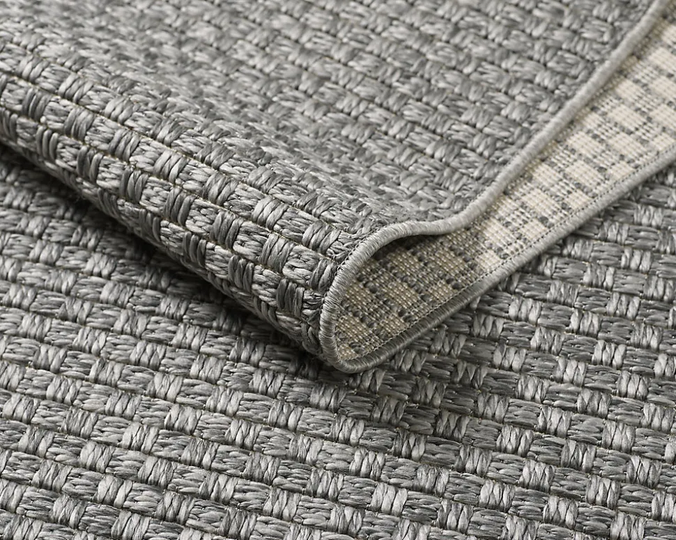 Tapis Maldives extérieur design boho, Gris, 140 x 200 cm