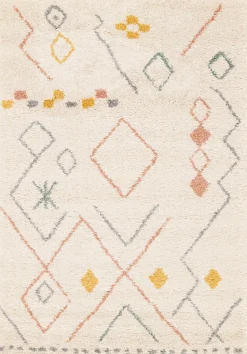 Tapis Manzo Berbère GoodHome beige et pastel L.120 x l.170 cm