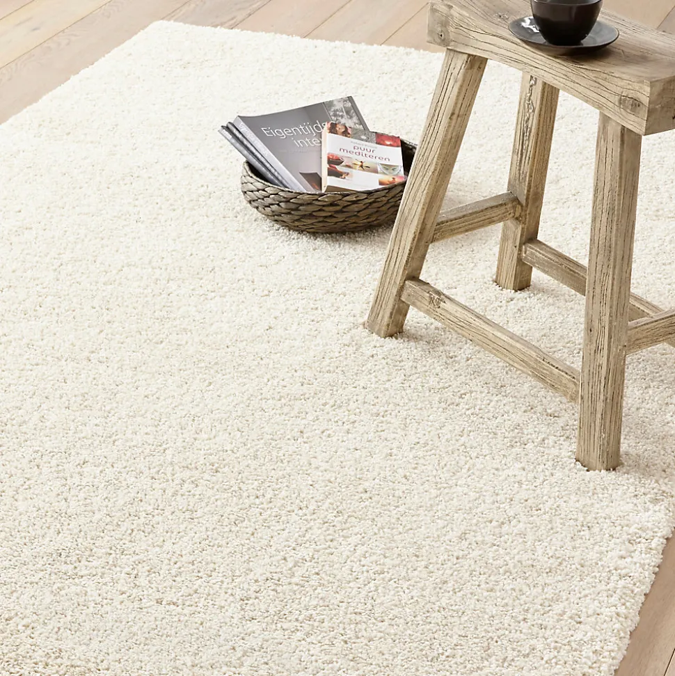 Tapis Manzo GoodHome blanc L.230 x L.160 cm