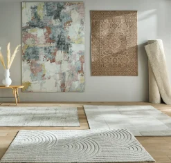 Tapis Manzo GoodHome blanc L.90 x l.60 cm