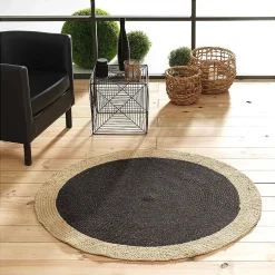 Tapis Mario - tapis rond fils métallisés bicolore - Douceur d'Intérieur - Tapis