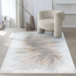 Tapis Mila brillant, abstrait design, Gris, 160 x 230 cm