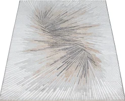 Tapis Mila brillant, abstrait design, Gris, 160 x 230 cm