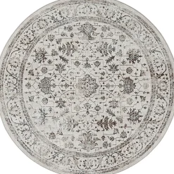 Tapis Mila brillant, classique ancien, Crème, 200 cm Rond