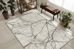 Tapis Mila brillant, nature, Crème, 160 x 230 cm