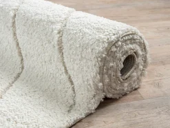 Tapis moderne shaggy entretien facile - Crème - 200 x 290 cm - Bahar Shaggy