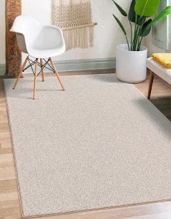 Tapis moderne uni anti-salissures, Beige, 160 x 230 cm - NATAL