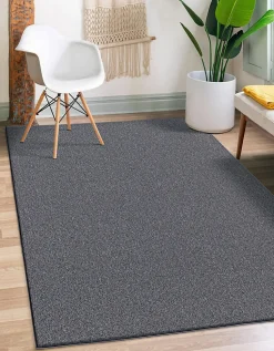 Tapis moderne uni anti-salissures, Anthracite, 80 x 150 cm - NATAL