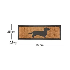 Tapis paillasson en coco 75x25 cm Chien