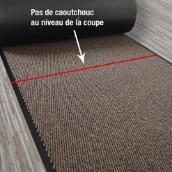Tapis paillasson pour porte d'entrée - Marron - 90 x 150 cm