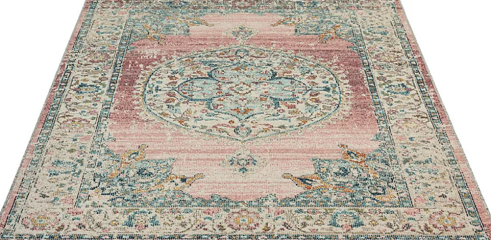 Tapis Palma extérieur Oriental, Rose, 80 x 300 cm