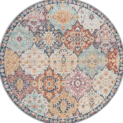 Tapis Palma extérieur Ornament, Multi, 120 cm Rond
