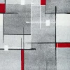 Tapis Pearl moderne salon découpe contour, Gris Rouge, 120 x 160 cm