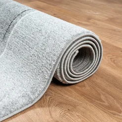 Tapis Pearl moderne salon découpe contour, Gris Rouge, 120 x 160 cm