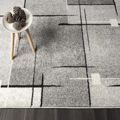 Tapis Pearl moderne salon découpe contour, Gris, 120 x 160 cm