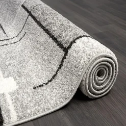 Tapis Pearl moderne salon découpe contour, Gris, 120 x 160 cm