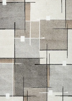 Tapis Pearl moderne salon découpe contour, Beige, 140 x 200 cm