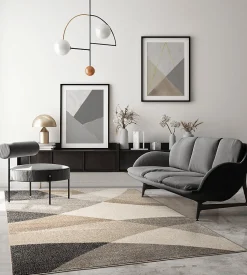 Tapis Pearl moderne salon moderne contour, Beige, 120 x 160 cm