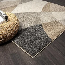 Tapis Pearl moderne salon moderne contour, Beige, 200 x 280 cm