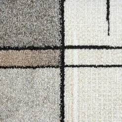 Tapis Pearl moderne salon découpe contour, Beige, 80 x 140 cm
