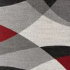 Tapis Pearl moderne salon moderne contour, Gris Rouge, 120 x 160 cm