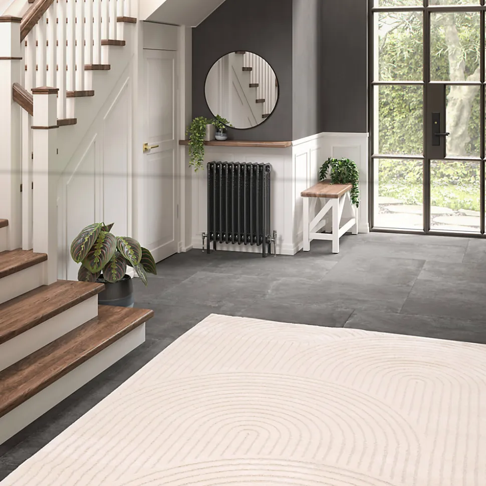 Tapis poils longs arche Wapiti GoodHome L. 200cm x l. 290cm blanc