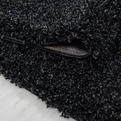 Tapis poils longs shaggy tissé motif uni UNI L, anthracite