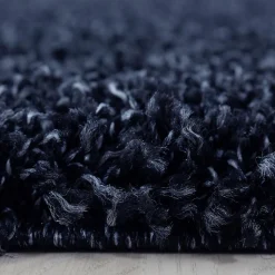 Tapis poils longs shaggy tissé motif uni UNI L, Bleu marinne