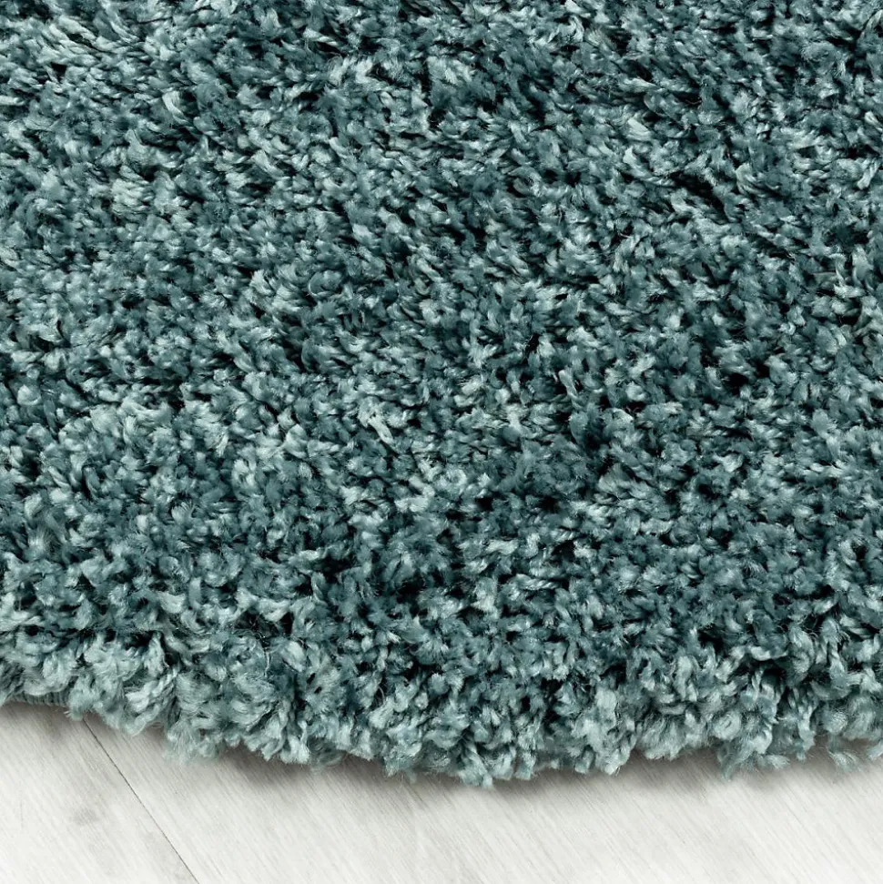 Tapis poils longs shaggy tissé motif uni UNI I, Bleu