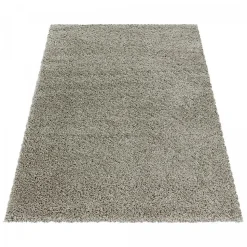 Tapis poils longs shaggy tissé motif uni UNI I, Beige