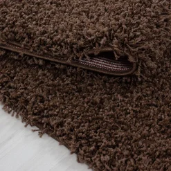 Tapis poils longs shaggy tissé motif uni UNI L, Marron