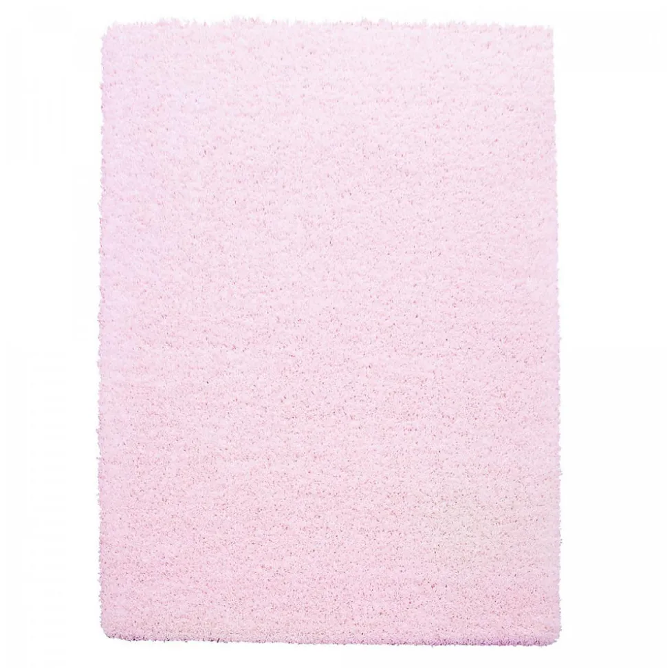 Tapis poils longs shaggy tissé motif uni UNI L, Rose