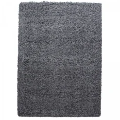 Tapis poils longs shaggy tissé motif uni UNI L, Gris