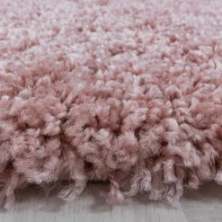 Tapis poils longs shaggy tissé motif uni UNI I, Rose