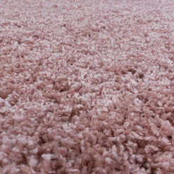 Tapis poils longs shaggy tissé motif uni UNI I, Rose