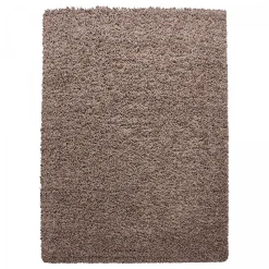 Tapis poils longs shaggy tissé motif uni UNI L, Mocca