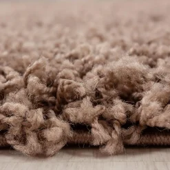 Tapis poils longs shaggy tissé motif uni UNI L, Mocca