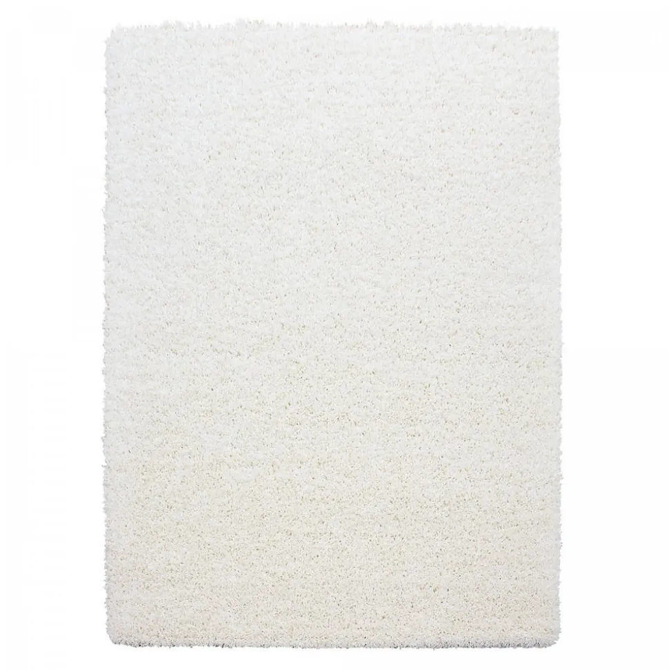 Tapis poils longs shaggy tissé motif uni UNI L, Crème