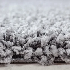 Tapis poils longs shaggy tissé motif uni UNI L, Argent