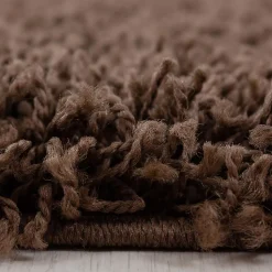 Tapis poils longs shaggy tissé motif uni UNI L, Marron