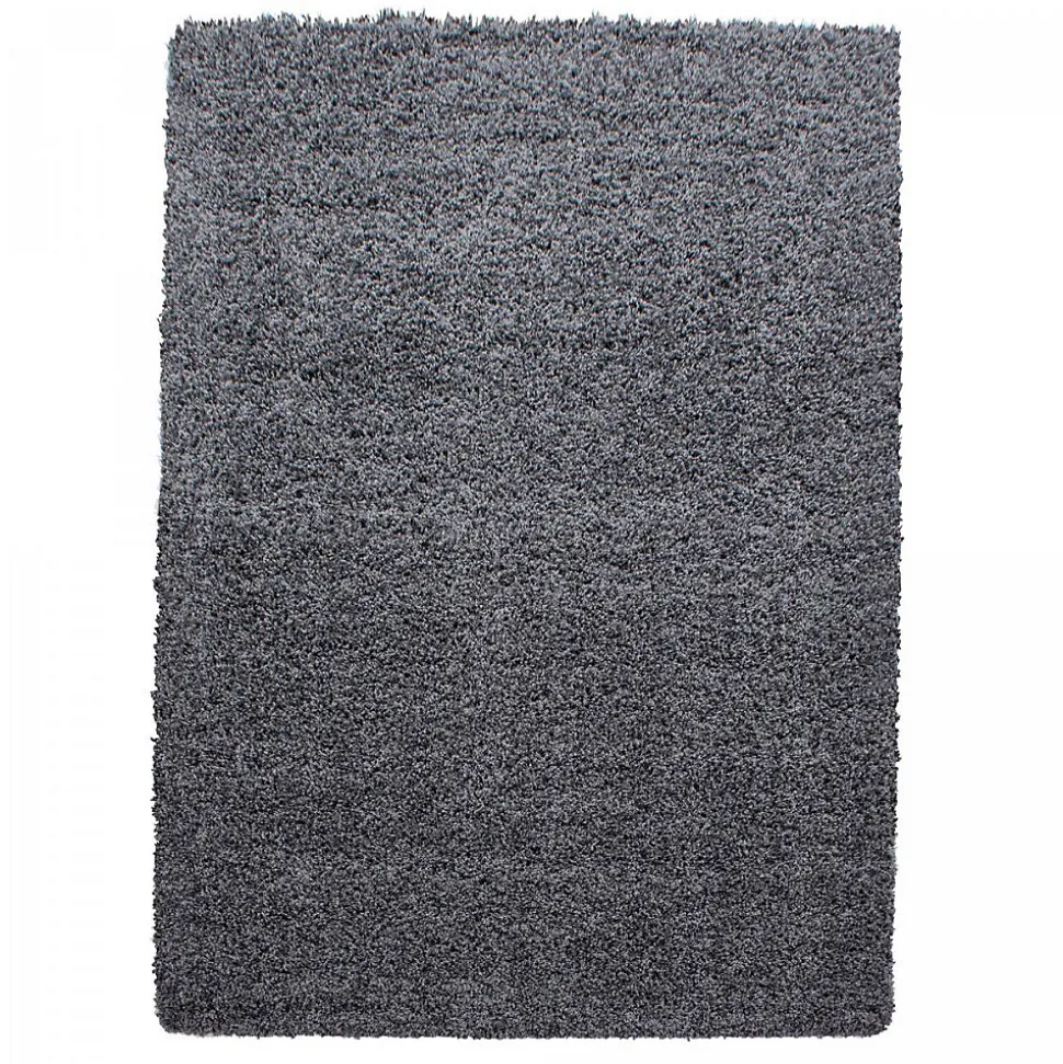 Tapis poils longs shaggy tissé motif uni UNI L, Gris