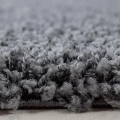 Tapis poils longs shaggy tissé motif uni UNI L, Gris