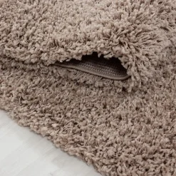 Tapis poils longs shaggy tissé motif uni UNI L, Beige