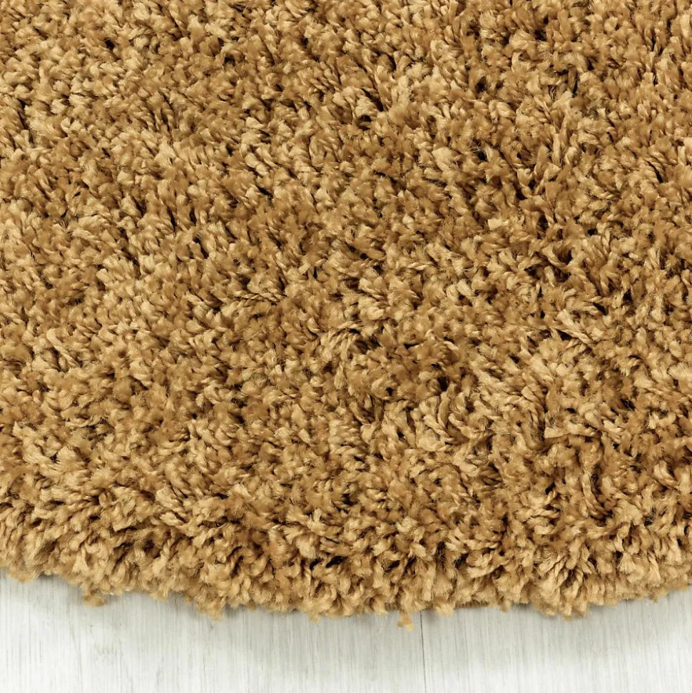 Tapis poils longs shaggy tissé motif uni UNI I, Or